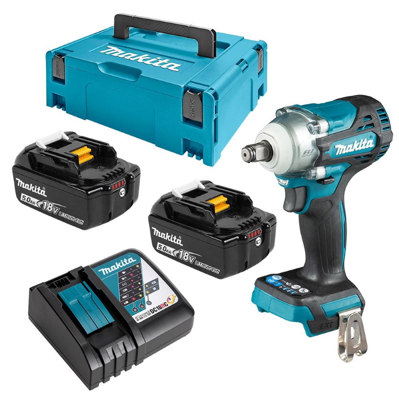 Makita DTW300RTJ Akkus ütvecsavarozó 1/2" 330Nm 18V 2x5Ah Li-Ion akkuval MakPac kofferben