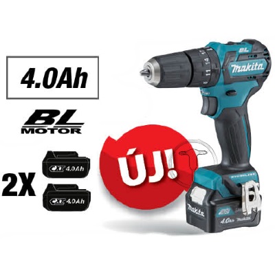 Makita HP332DSME Akkus ütvefúró csavarbehajtó 35Nm 12V 2x4,0Ah Li-Ion akkumulátorral