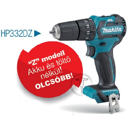 Makita HP332DZ Akkus ütvefúró csavarbehajtó 35Nm 12V akku és töltő nélkül