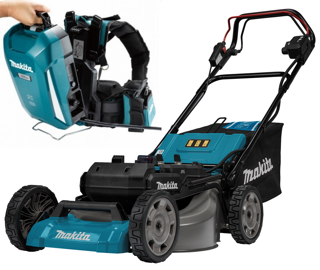 Makita LM001CZ+PDC1200A01 Akkus önjáró fűnyíró 36V 53cm vágásszélesség+ 1200Wh akkucsomag