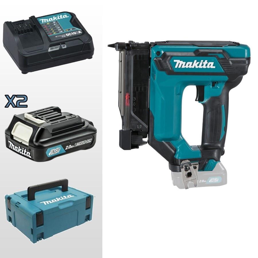 Makita PT354DSAJ Akkus tűszegező 12V 23GA 2x2.0Ah CXT akkuval, töltővel