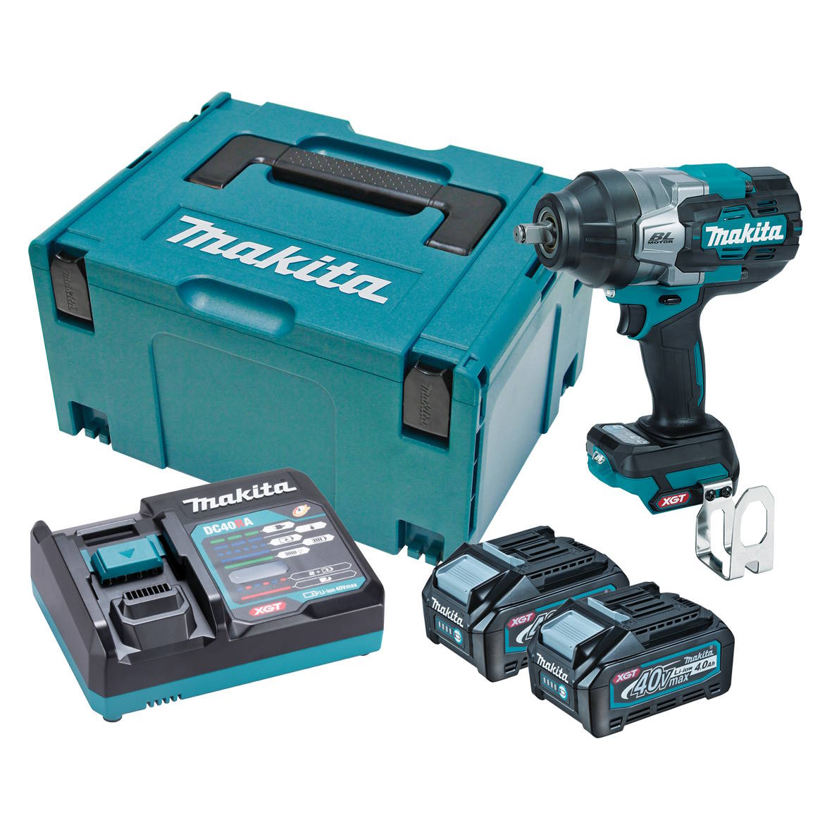 Makita TW002GM201 Akkus ütvecsavarozó 1/2" 2200Nm 40V 2x4,0Ah-s akkuval és töltő vel