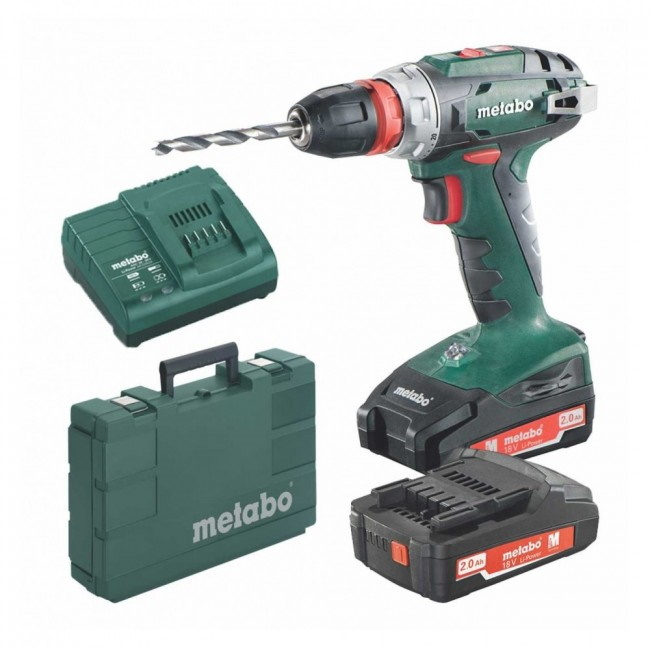 Metabo BS 18 QUICK Akkus fúró-csavarozó 18V 2x2.0Ah Li-Ion akkuval 10 mm Quick tokmánnyal kofferben