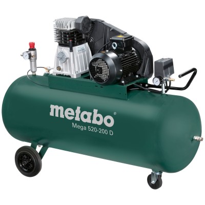 Metabo MEGA 520-200 D Kompresszor 10 bar 3000W 200L tartály 3 fázisú motorral