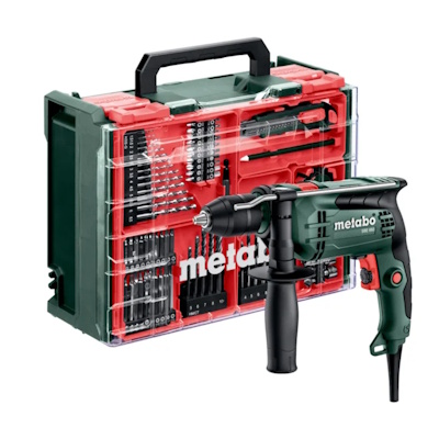 Metabo SBE650-SET Ütvefúrógép 650W Gyors tokmánnyal 10 Nm tartozékkészlettel  műanyag  kofferban