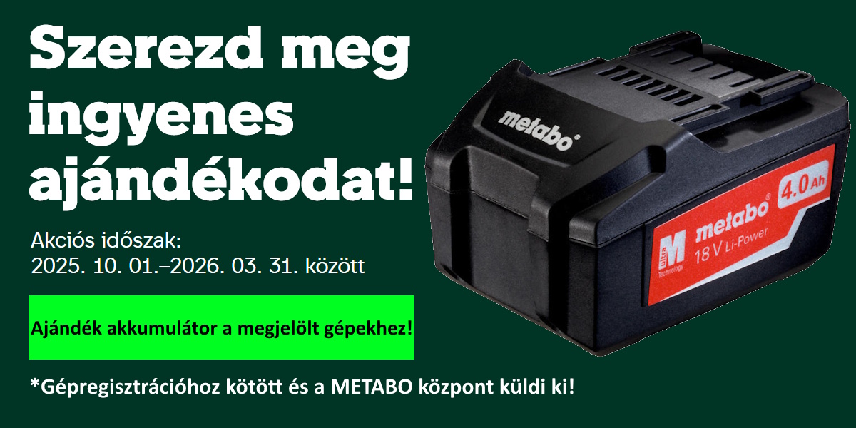 Metabo ajándék akkumulátor ajánlat