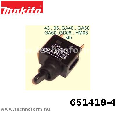 Alkatrész: Makita 651418-4 Kapcsoló S 15A-40 9541/4305-