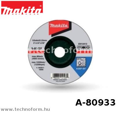Makita A-80933 T1 Csiszolótárcsa ACÉL 125x6 mm